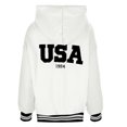 thumbnail image 3 of Gibobby Sudadera mujer con cierre, Sudaderas con media cierre para mujer, sudadera corta de forro polar de otoño(Blanco,M), 3 of 5