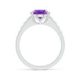 thumbnail image 2 of ANGARA Natural Oval 2.28 ct Amethyst Ring with Flush-Set Diamonds in 14K White Gold for Women (Size-10x8mm) | February Birthstone, Anniversary, Jewelry Gift for Women | Natural Amethyst Ring, 2 of 9