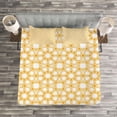 thumbnail image 3 of Ambesonne Geometry Quilted Bedspread Set 3 Pcs, Moroccan Effects, Queen Size, Earth Yellow, 3 of 3