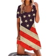 thumbnail image 1 of WISEFIN Women American Flag Print 4th of July USA Swing Casual Dress, 1 of 3