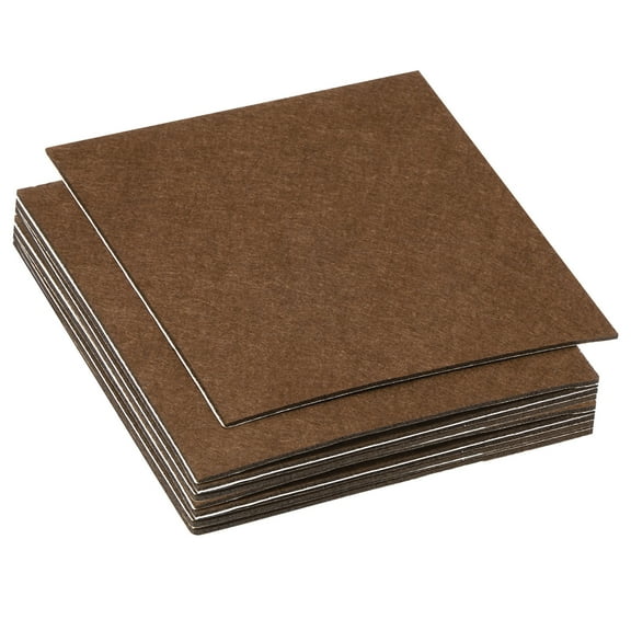 Uxcell 10x10 Inch Lamp Base Felt, 10Pack 2mm Thickness Square Soft Adhesive Non-slip Backed Felt Coffee