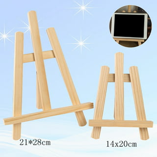 6 Pack of U.S. Art Supply 8 Small Natural Wood Display Easel, A-Frame  Artist Painting Party Tripod Mini Tabletop Stand