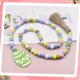thumbnail image 3 of Guirnalda de cuentas de madera para Pascua, estilo bohemio, para colgar en la pared con borlas, cuentas de primavera para niveles verde, 3 of 6