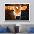 thumbnail image 2 of wall26 Framed Canvas Print Wall Art Vibrant Brown Country Farm Cow Calf Portrait Nature Animals Photography Realism Rustic Scenic Landscape Colorful for Living Room, Bedroom, Office - 24"x36&quo, 2 of 5