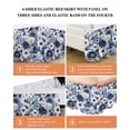 thumbnail image 6 of Blue Flower Wrap Around Bed Skirts for Queen Bed 18" Drop,Bed Skirt with Adjustable Elastic Belt Dust Ruffle Bed Valance for Bedroom Hotel Vintage Ink Rose Floral Spring Botanical Bed Frame Cover, 6 of 7