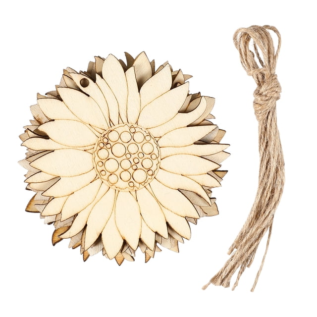 Artibetter - 10 adornos de girasol de madera sin terminar para manualidades, decoración colgante y proyectos DIY
