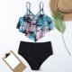 thumbnail image 4 of Gibobby Conjunto de Bikini para Mujer Bañador Mujer Estampado Hojas Talle Bañadores Tankinis Set(Azul,M), 4 of 5