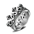 thumbnail image 3 of Punk Goth Crown Ring Alloy Vintage Style Jewelry For Rock Lovers Bold Statement Ring Size 7 8 9 10 11 12 13 Satin, 3 of 4