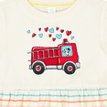 thumbnail image 4 of Inktastic Valentine Fire Truck with Cute Dalmatian and Hearts Girls Baby Dress, 4 of 5