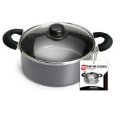Bene Casa non-stick speckled Dutch Oven, 3.06-Quart capacity Dutch Oven with tempered glass lid, easy clean Dutch Oven