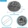 thumbnail image 2 of 6 PCS Steel Wool S Crubber, Stainless Steel Scouring Pad, Heavy Duty Metal Scourers Sponge For Tough Kitchen Cleaning, 2 of 4