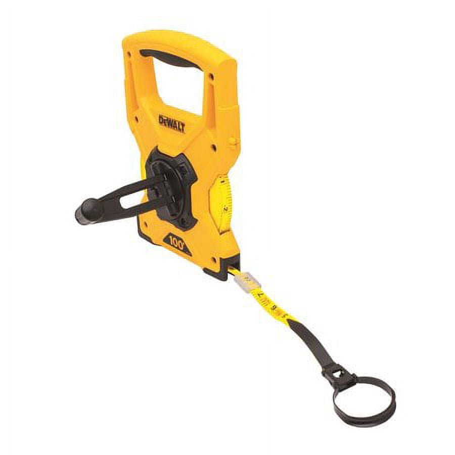 DEWALT DWHT34039 Double Sided Long Measuring Tape, 100 ft L x 1/2 in W Blade, Fiberglass Blade, Imperial Measuring System, 1/8 in Graduation
