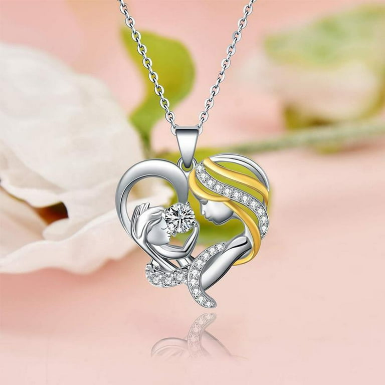 Mother Daughter Necklace Mother Son Necklace Pendant Jewelry Charm Keepsake Meaningful Gift For Mother Rose Gold