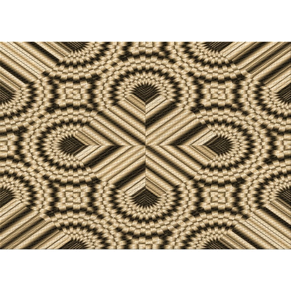 Ahgly Company Indoor Rectangle Patterned Macaroni and Cheese Yellow Area Rugs, 2' x 4'