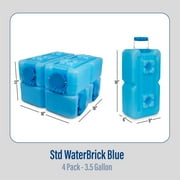 WaterBrick Stackable 3.5 Gallon Blue Water & Food Storage Container - 4 Pack