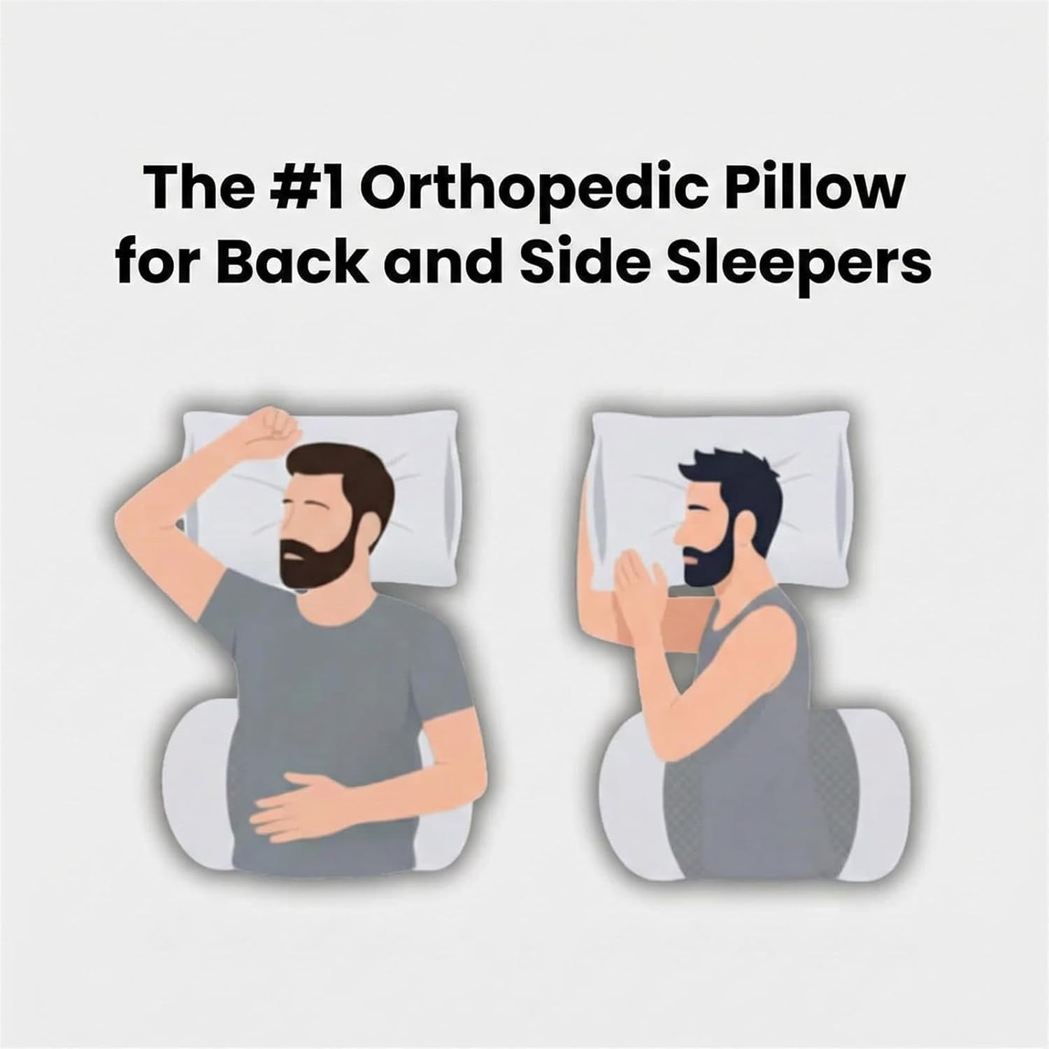 Sciatica Pillow, Ergonomic Memory Foam Lumbar Support Pillow for Bed, Waist Support for All Sleepers