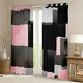 thumbnail image 2 of Feelyou Geometric Anstract Black Out Curtains for Adult, Pink Grey Square Curtains Pack of 2 (42x63 Each), Modern Fashion Bedroom Curtains, Black Out Curtains Decor, 2 of 6