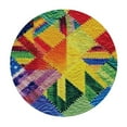 thumbnail image 4 of HAOXIT Abstract Round Fitted Tablecloth, Rainbow Colored Round Shaped Patterns with Forms Geometric, Elastic Edge, for Catering and Kitchen, Fit for Round Table Multicolor 31-35, 4 of 8