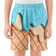 thumbnail image 4 of oqasdz Boys Girls Shorts Ice Cream Print Elastic Waist Breathable Swimwear Kids Child Outdoor Sports Casual Board Shorts Size 2 Y-3 Y, 4 of 4