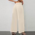 thumbnail image 2 of Women's High Waisted Wide Leg Pants Elegant Solid Loose Straight Trousers Casual Work Slacks, 2 of 4