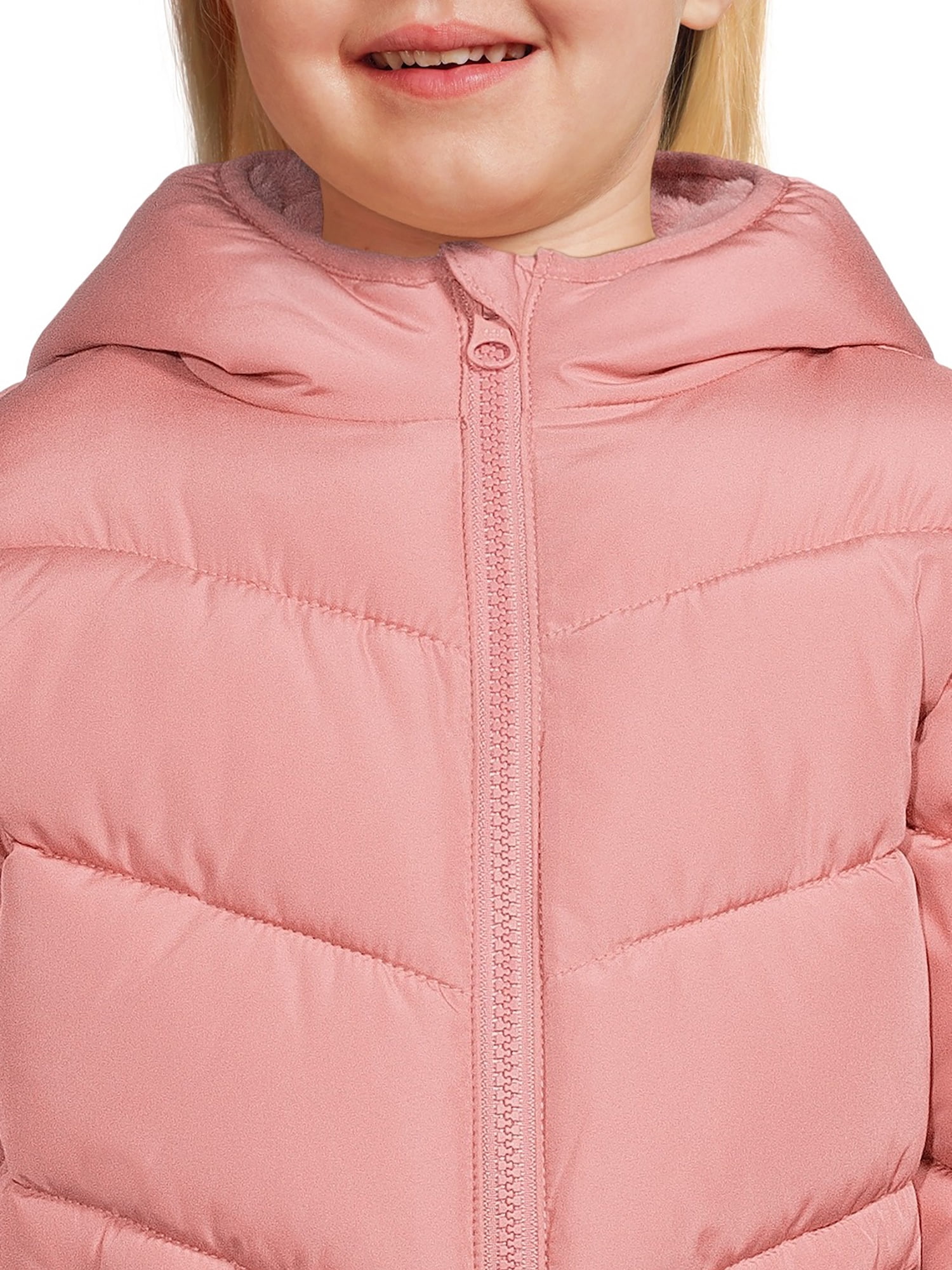 Swiss Tech Baby and Toddler Girls Puffer Jacket with Hood, Sizes 12M-5T