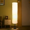 thumbnail image 3 of OUNONA Nordic Style Paper Floor Lamp Shade Simple Foldable Rice Paper Cover Modern Light Bulb Cage Guard for Living Room Bedroom, 3 of 6