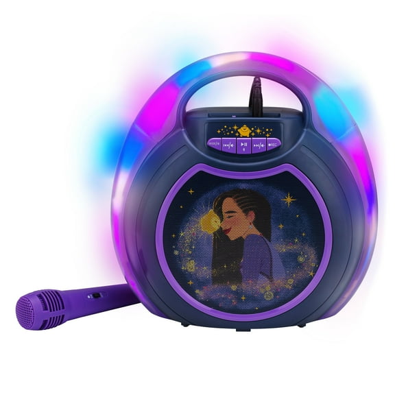 eKids Disney Wish Portable Bluetooth Speaker Karaoke Machine with Microphone