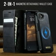 thumbnail image 2 of ELEHOLD Magnetic Detachable Wallet Case for iPhone 16e, Shockproof Faux Leather Stand RFID Card Slots Detachable Mag-Safe Magnetic Case Cover,Removable Back Shell,Black, 2 of 12