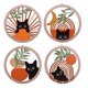 thumbnail image 2 of Bohemio 4 Piezas Boho Decoración De Arte De Pared 9.8 Pulgadas De Madera Gato Negro Geométrico Bohemio Granja Colgante Redondo Arte De Pared Para Sala De Estar Naranja, 2 of 7