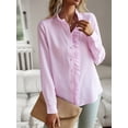 thumbnail image 3 of Biezeib Women's Spring Autumn Casual Shirt Long Sleeve Solid Color Ruffle Collar Button Up T-shirt, 3 of 6