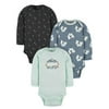 Gerber Baby Boys Long Sleeve Onesies Brand Bodysuits, 3-Pack (Newborn to 6/9 Months)