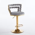 thumbnail image 2 of Set of 2 Modern Bar Chair with Golden Color Iron Tube Legs, Soft Cushions and Comfortable Backrest, Suitable for Dining Room, Living Room, Cafe, Bar Stool (Grey), 2 of 11