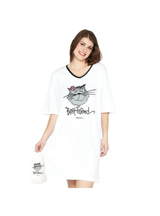 Cat Night Shirt, Cat Nap Nightgown, Cat Lovers Cover Up. Gift for