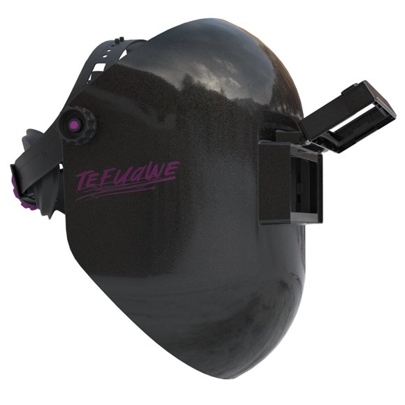 Casco de soldadura Tefuawe negro abatible de fibra de vidrio cortada