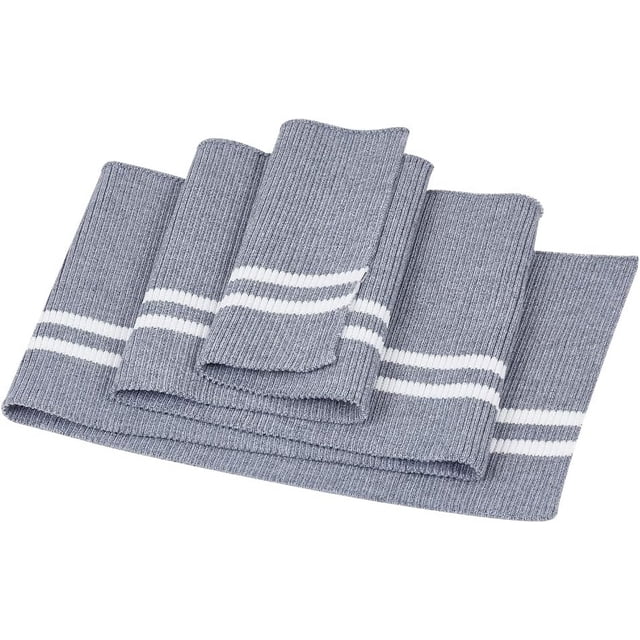 Tejido de canalé elástico con estampado de rayas, 31,5 x 5,51 x 0,08 pulgadas, puños de canalé sin costuras, puños de canalé tubular