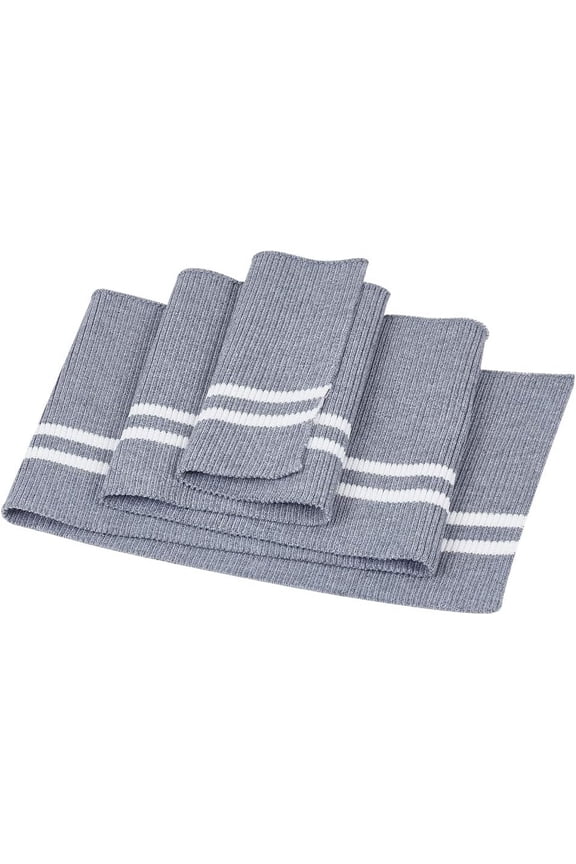 Stripe Pattern Elastic Fiber Ribbing Fabric 31.5x5.51x0.08 Inch Seamless Rib Cuffs Tubular Rib Cuffing for Cuffs Waistbands Neckline Collar Trim Jacket Sweatshirt Sewing Gray