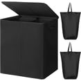 thumbnail image 1 of WOWLIVE 154L Double Laundry Hamper with Lid and Removable Laundry Bags, Large Dirty Clothes Hamper 2 section Collapsible Laundry Basket Dorm Room Storage for Bedroom, Bathroom, College, Black, 1 of 5