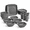 Gray, variant on 24-piece Plates And Sets For 6 Black Square Dinnerware