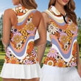 thumbnail image 3 of Uorisanigo Hippie Flower Matching Couple Outfits Mens Golf Shirts Short Sleeve Casual Workout Cool Tops and Ladies Golf Shirts Golf Shirts for Women Slim Fit Sleeveless Sports Shirts, 3 of 8