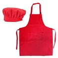 thumbnail image 1 of Opromo 6-Pack Cotton Canvas Adjustable Apron and Chef Hat Set-Red-XL, 1 of 6