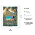 thumbnail image 2 of Tahiti - Isle of Paradise - Society Islands - Vintage Travel Poster by Kerne Erickson - Fine Art Matte Paper Print (Unframed) 18x24in, 2 of 4