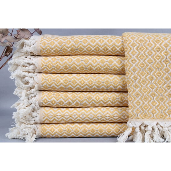 Bath Towel, Turkish Bath Towel, Mustard Diamond Peshtemal, 40x71 Inches Turkish Towel for Beach, Yoga Towel, Sauna Peshtemal, Sarong Towel,
