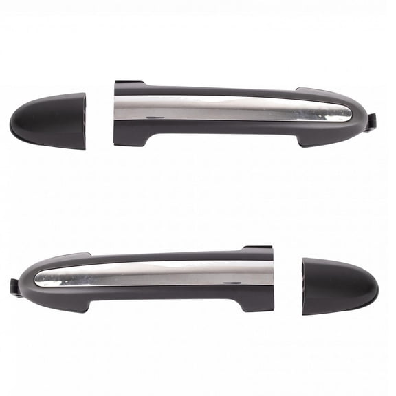 Door Handles Exterior Outside Chrome & Black Rear Pair Set for 07-12 Santa Fe DHA33969