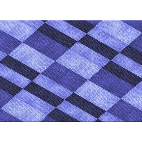 Ahgly Company Indoor Rectangle Patterned Sky Blue Dress Blue Area Rugs, 6' x 9'
