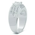 thumbnail image 2 of Mens Classic Square Rhodium Plated Cubic Zirconia Micro Pave Accent Ring - Size 7.5, 2 of 7