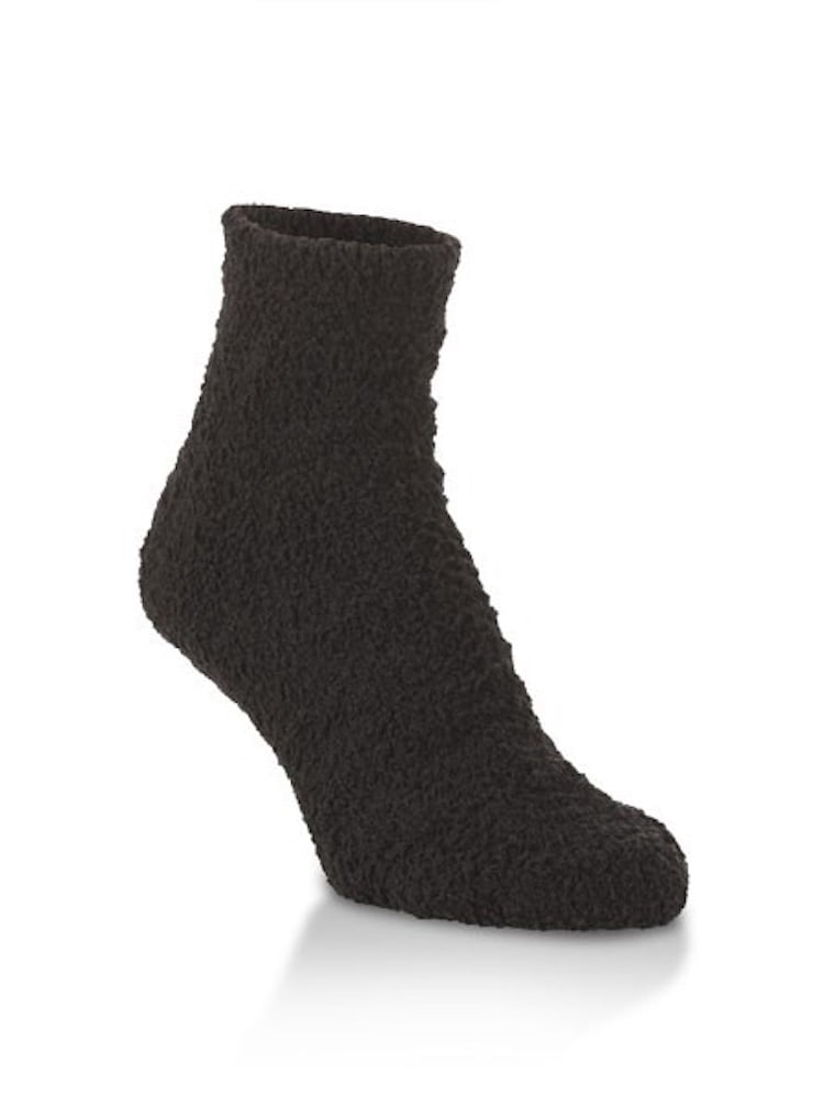 World's Softest Socks Cozy Collection Solid Quarter Black