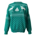 thumbnail image 5 of vigerkar Ugly Christmas Sweater for Women funny Xmas Sweatshirt Reindeer Snowflake Snowman Sweaters Funny Holiday Sweaters (Green, L), 5 of 6