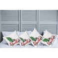 thumbnail image 2 of Ambesonne Christmas Throw Pillow Cover 4 Pack, Retro Car Xmas Tree, 16", White Red, 2 of 7