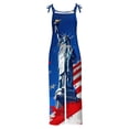 thumbnail image 4 of DDAPJ pyju American Flag Jumpsuit for Women 4th of July Patriotic Romper 2025 Summer Adjustable Straps Linen Overalls Loose Wide Leg Onesie Pants with Pockets Prime Sales Today Blue XXXXXL, 4 of 5