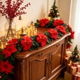 thumbnail image 6 of Assemblable Poinsettia Simulation Vine 175cm Christmas Red Fireplace Decor, 6 of 6
